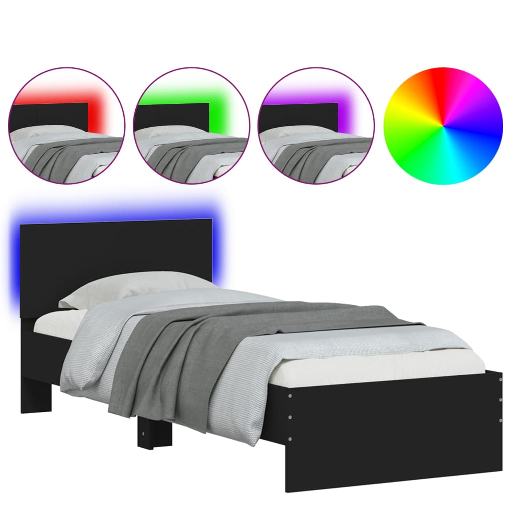 Sengeramme Med Sengegavl Og Led-Lys
