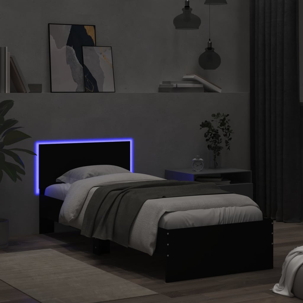 Sengeramme Med Sengegavl Og Led-Lys