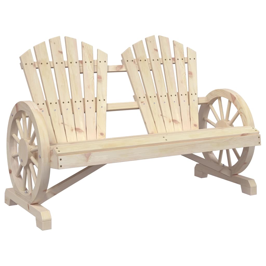 2-personers Adirondack-havestol Massivt Grantræ - Billede 2