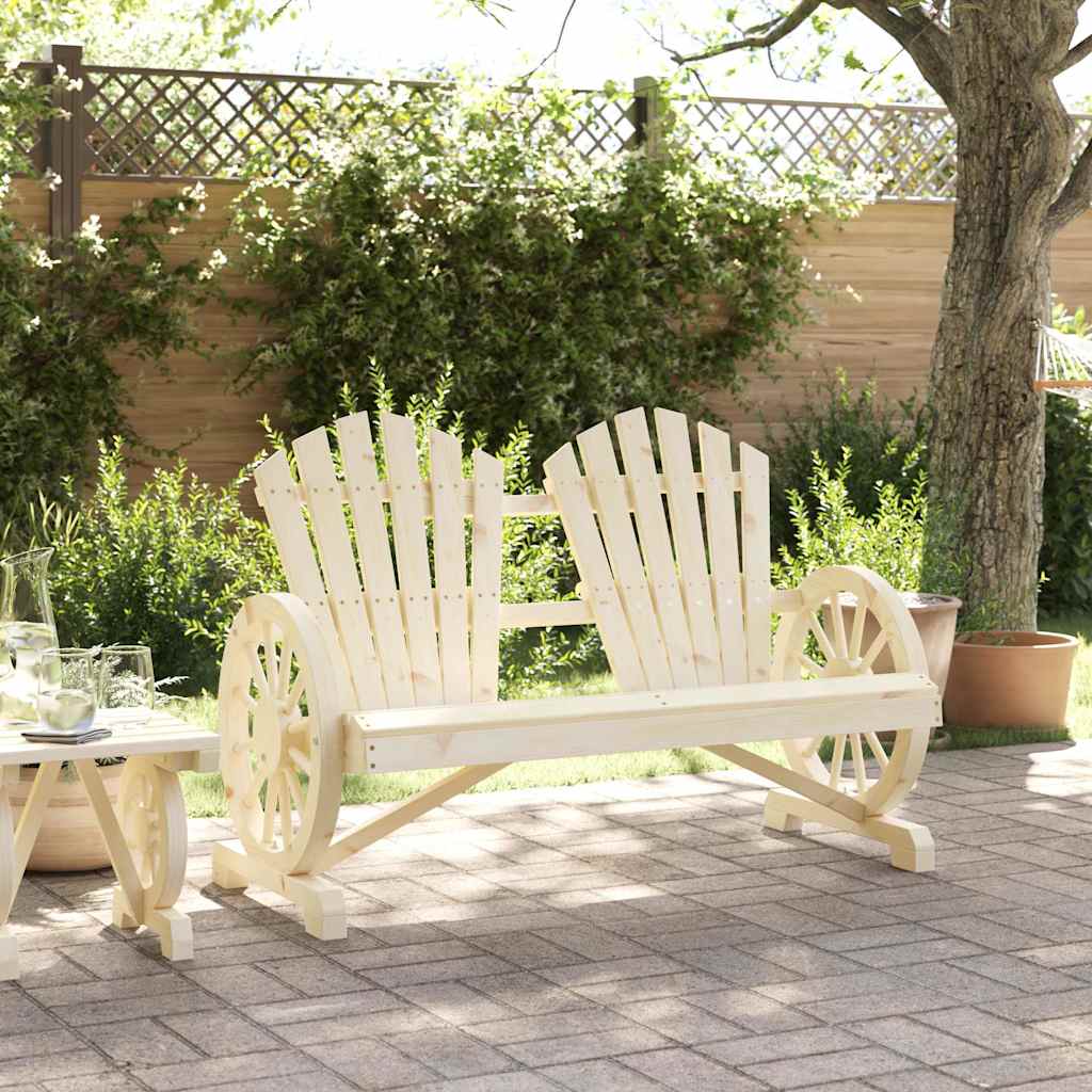 2-personers Adirondack-havestol Massivt Grantræ - Billede 3