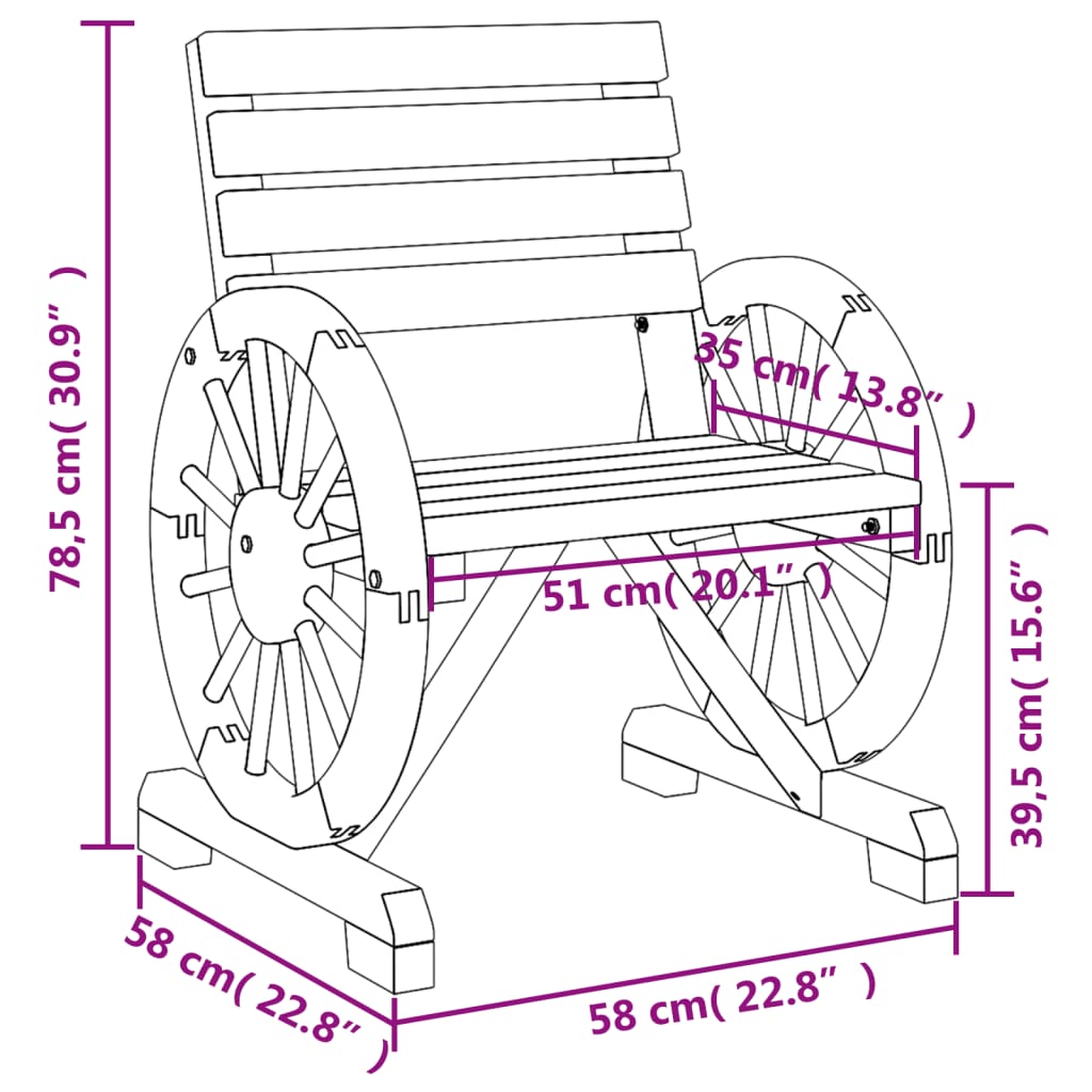 Havestol Massivt Grantræ - Billede 9