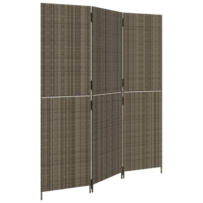 Rumdeler 3 Paneler Polyrattan Grå - Billede 2