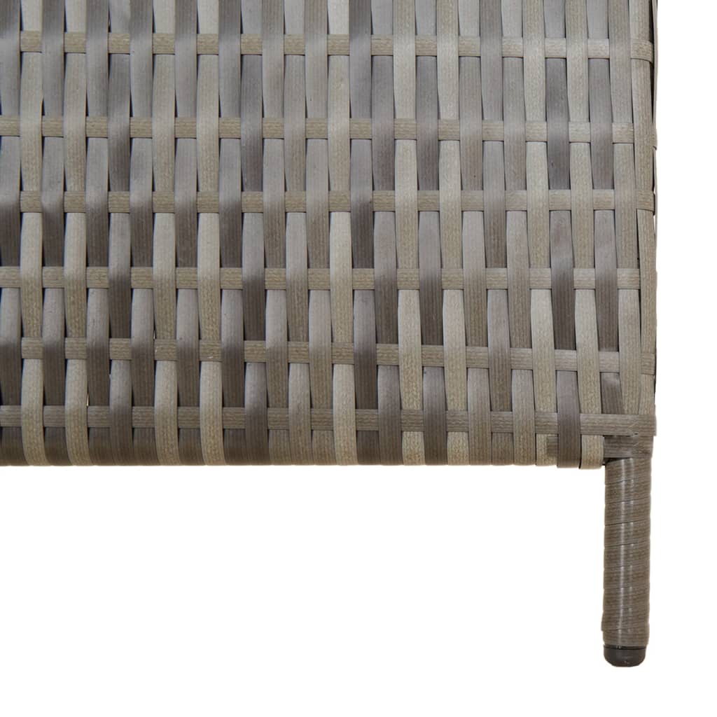 Rumdeler 3 Paneler Polyrattan Grå - Billede 8