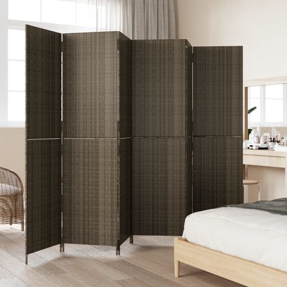 Rumdeler 6 Paneler Polyrattan Grå - Billede 3