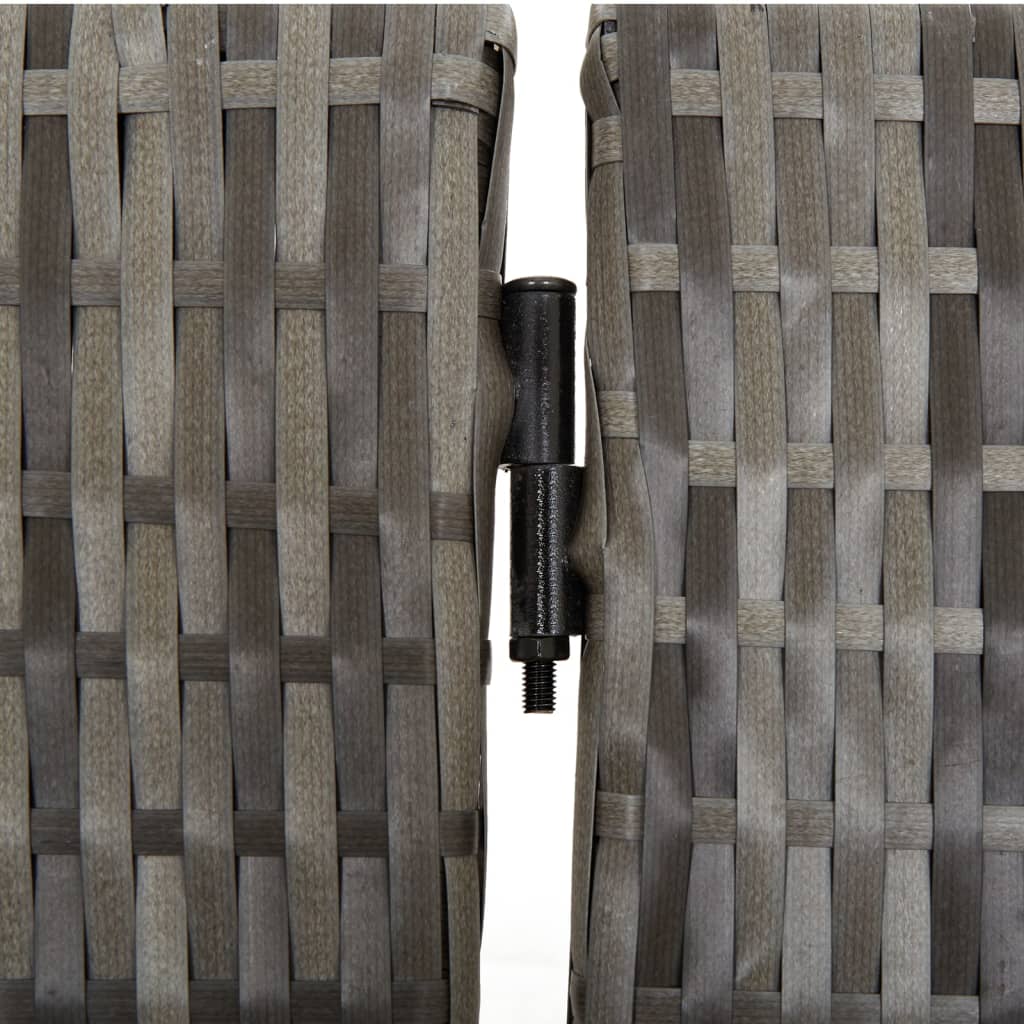 Rumdeler 6 Paneler Polyrattan Grå - Billede 7
