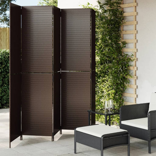 Rumdeler 5 Paneler Polyrattan Brun