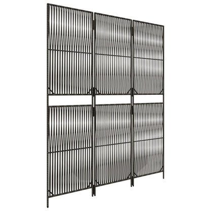 Rumdeler 3 Paneler Polyrattan Grå - Billede 4
