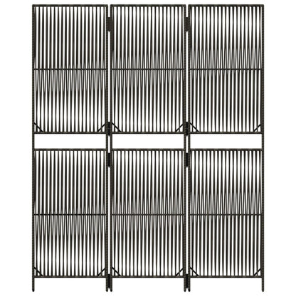 Rumdeler 3 Paneler Polyrattan Grå - Billede 5