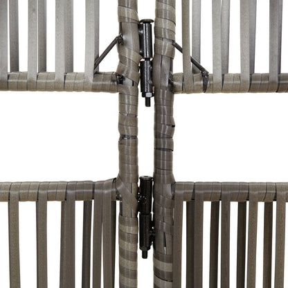 Rumdeler 3 Paneler Polyrattan Grå - Billede 7