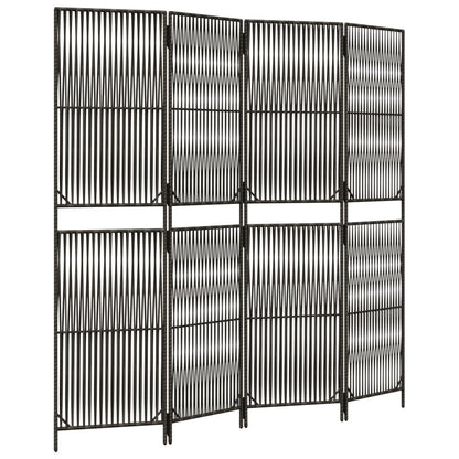 Rumdeler 4 Paneler Polyrattan Grå - Billede 2