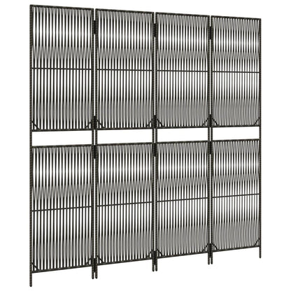 Rumdeler 4 Paneler Polyrattan Grå - Billede 4