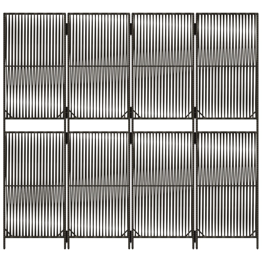 Rumdeler 4 Paneler Polyrattan Grå - Billede 5