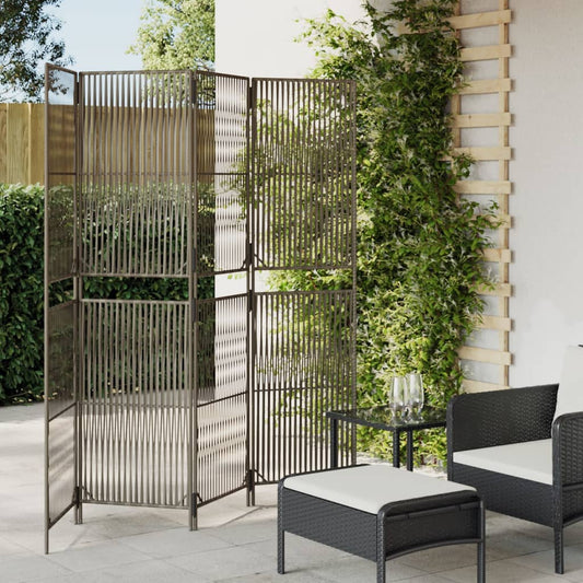 Rumdeler 4 Paneler Polyrattan Grå - Hovedbillede