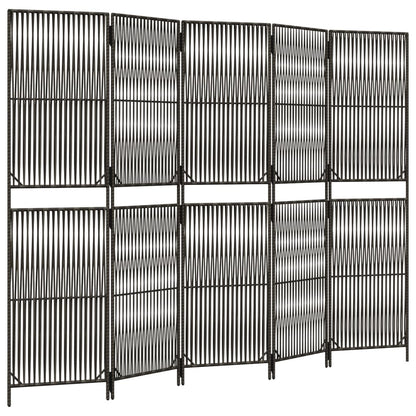 Rumdeler 5 Paneler Polyrattan Grå - Billede 2