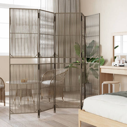Rumdeler 5 Paneler Polyrattan Grå - Billede 3