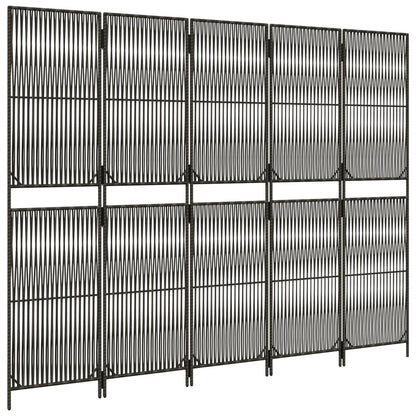 Rumdeler 5 Paneler Polyrattan Grå - Billede 4