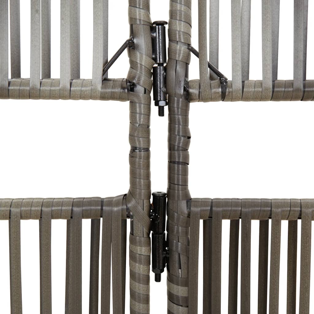 Rumdeler 5 Paneler Polyrattan Grå - Billede 7