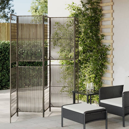 Rumdeler 5 Paneler Polyrattan Grå - Hovedbillede