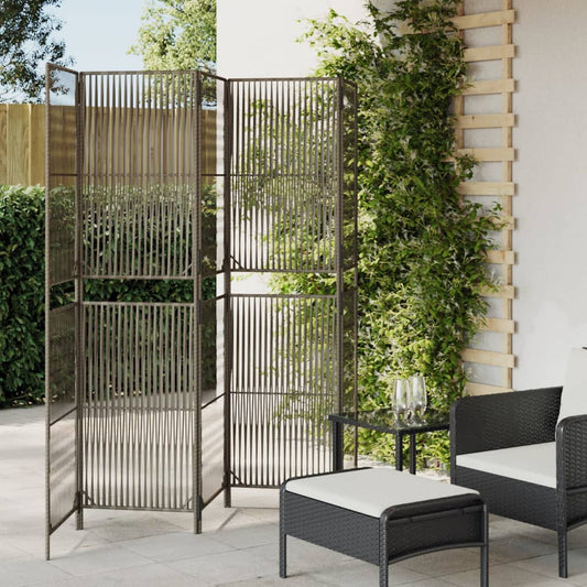 Rumdeler 5 Paneler Polyrattan Grå - Hovedbillede