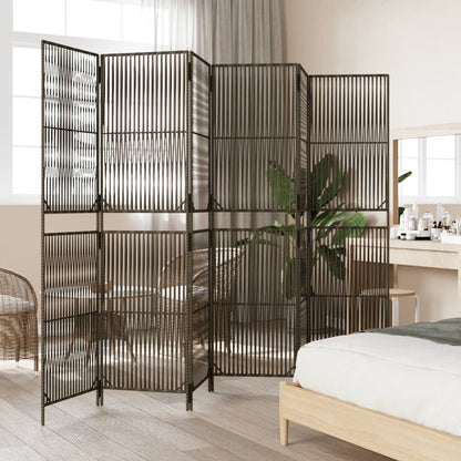 Rumdeler 6 Paneler Polyrattan Grå - Billede 3