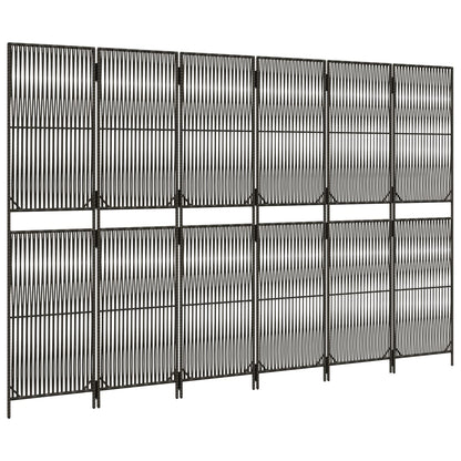 Rumdeler 6 Paneler Polyrattan Grå - Billede 4