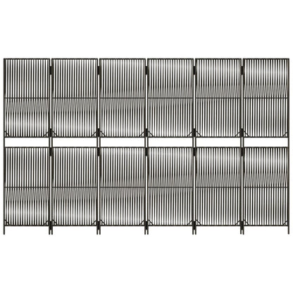 Rumdeler 6 Paneler Polyrattan Grå - Billede 5