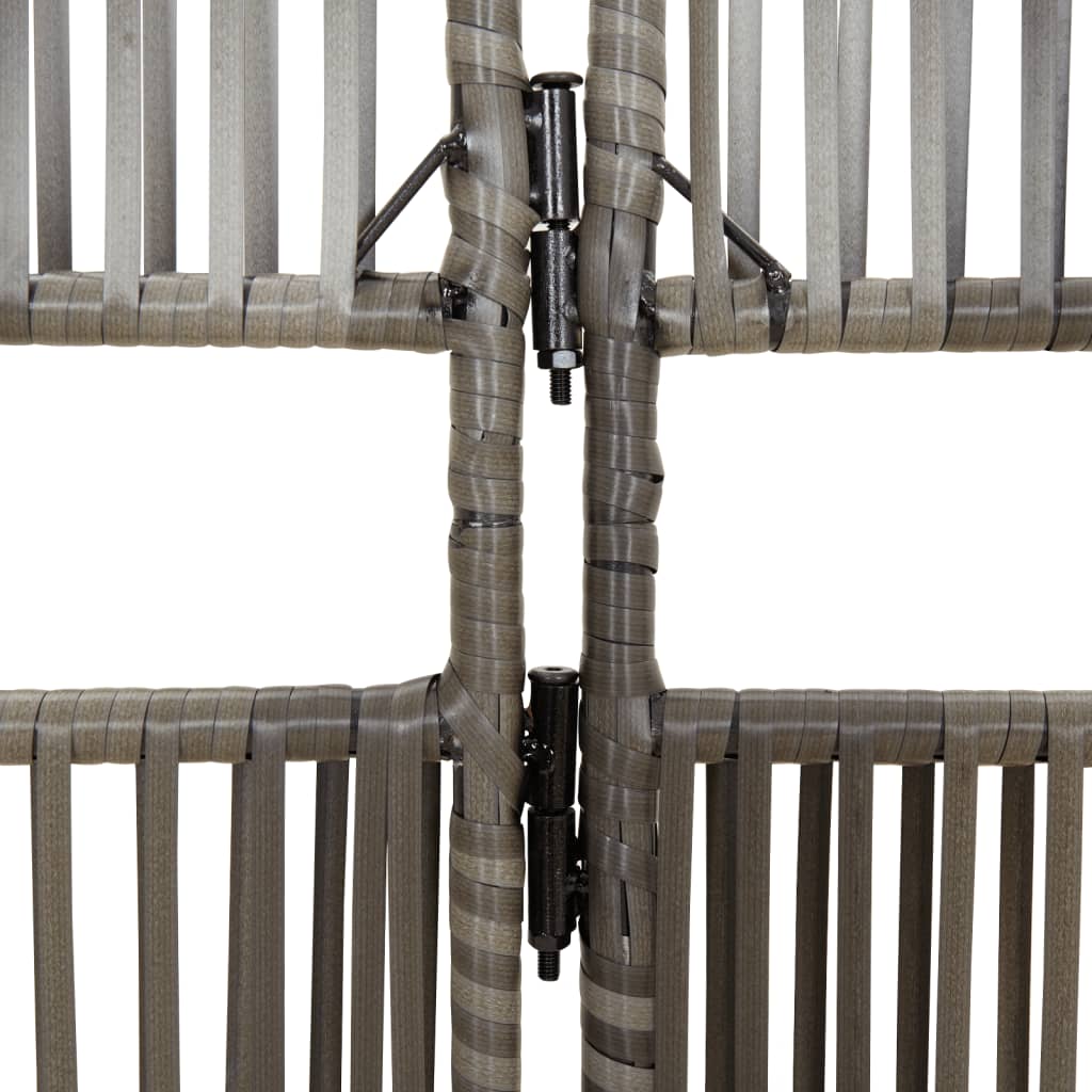 Rumdeler 6 Paneler Polyrattan Grå - Billede 7