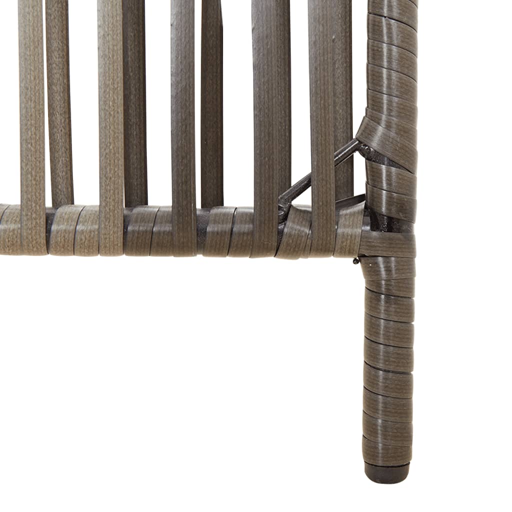 Rumdeler 6 Paneler Polyrattan Grå - Billede 8