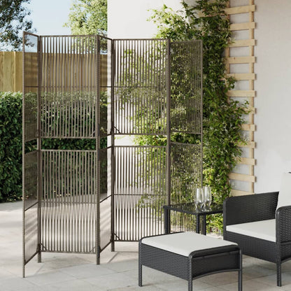 Rumdeler 6 Paneler Polyrattan Grå - Hovedbillede