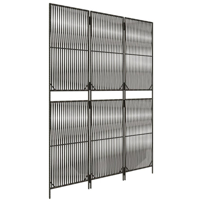 Rumdeler 3 Paneler Polyrattan Grå - Billede 4