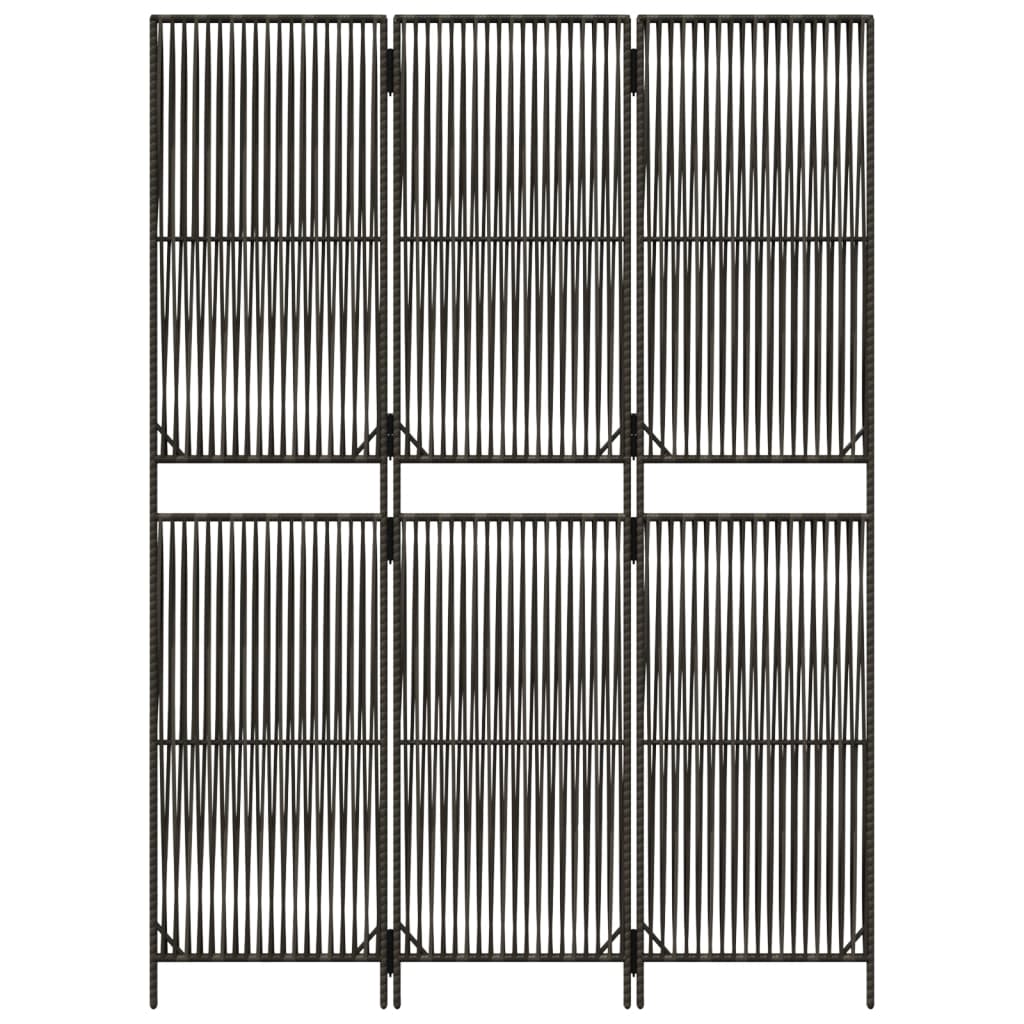 Rumdeler 3 Paneler Polyrattan Grå - Billede 5