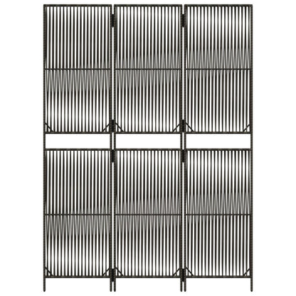 Rumdeler 3 Paneler Polyrattan Grå - Billede 5