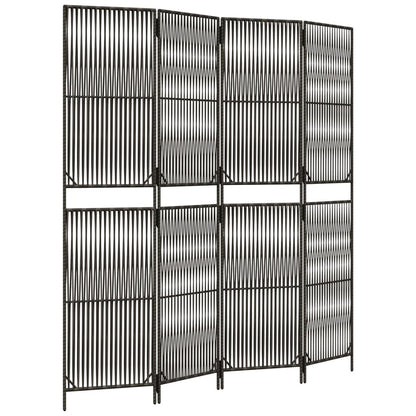Rumdeler 4 Paneler Polyrattan Grå - Billede 2