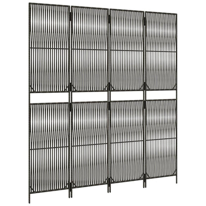 Rumdeler 4 Paneler Polyrattan Grå - Billede 4