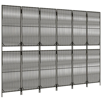 Rumdeler 6 Paneler Polyrattan Grå - Billede 4