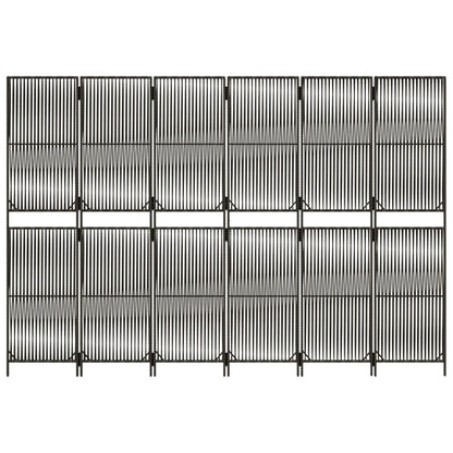 Rumdeler 6 Paneler Polyrattan Grå - Billede 5