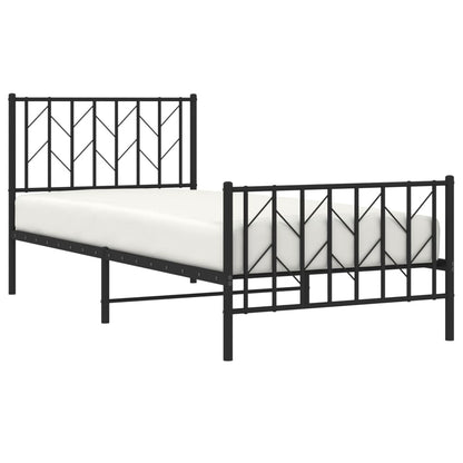 Sengeramme Med Sengegavl Og Fodgærde 90x200 Cm Metal - Billede 3