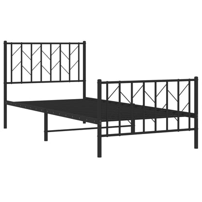 Sengeramme Med Sengegavl Og Fodgærde 90x200 Cm Metal - Billede 4
