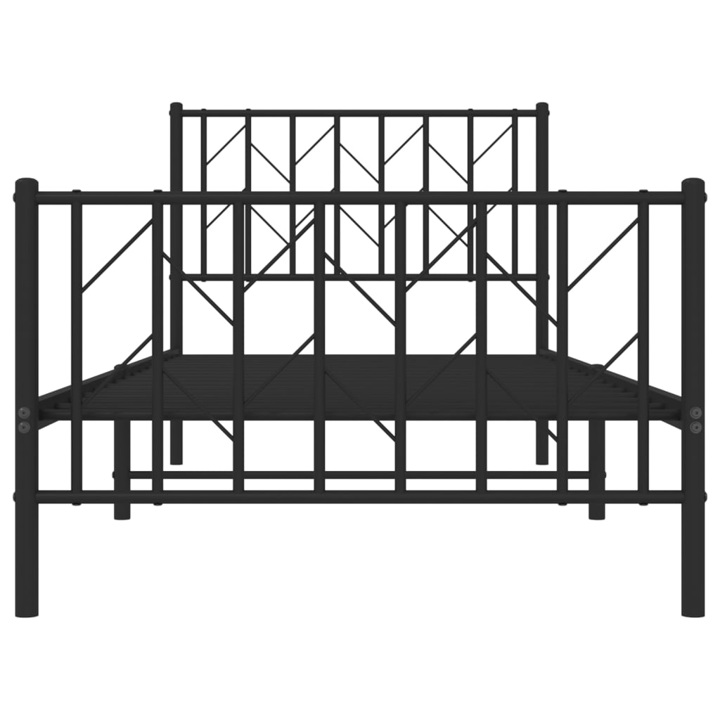 Sengeramme Med Sengegavl Og Fodgærde 90x200 Cm Metal - Billede 5