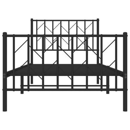 Sengeramme Med Sengegavl Og Fodgærde 90x200 Cm Metal - Billede 5