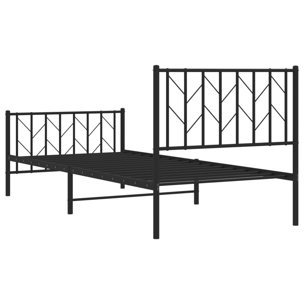 Sengeramme Med Sengegavl Og Fodgærde 90x200 Cm Metal - Billede 7