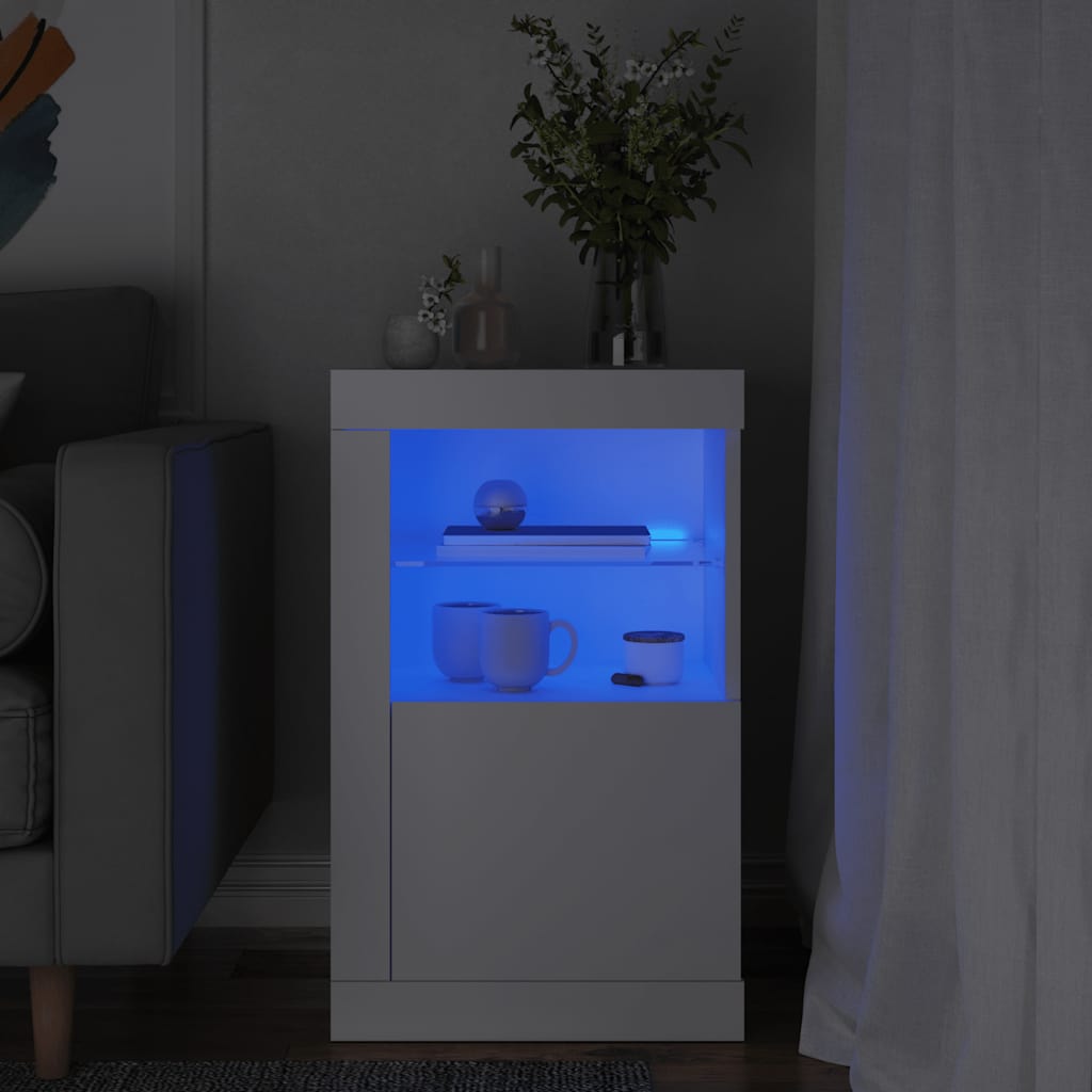 Skab Med LED-lys Konstrueret Træ - Variant 836630