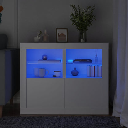 Skabe Med LED-lys Konstrueret Træ - Variant 836631