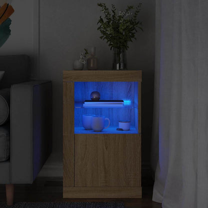 Skab Med LED-lys Konstrueret Træ - Variant 836634