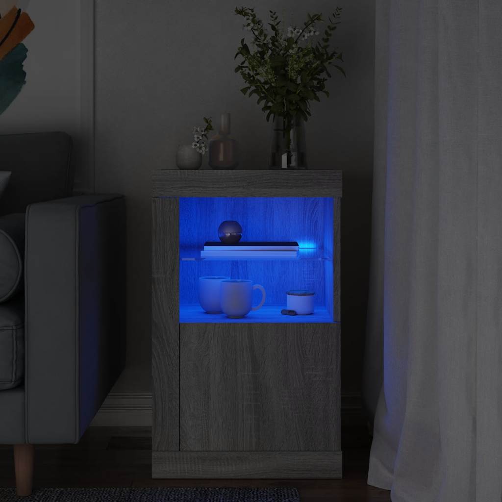 Skab Med LED-lys Konstrueret Træ - Variant 836640