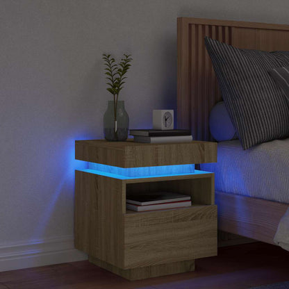 Sengebord Med LED-lys 40x39x48,5 Cm - Variant 836788