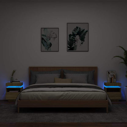 Sengebord Med LED-lys 40x39x48,5 Cm - Variant 836789