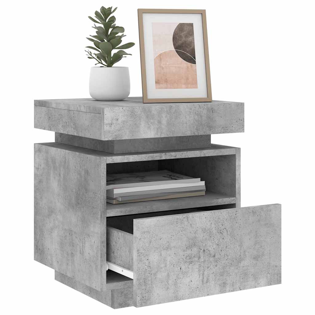 Sengebord Med LED-lys 40x39x48,5 Cm - Billede 13