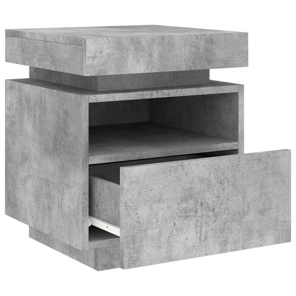 Sengebord Med LED-lys 40x39x48,5 Cm - Billede 5