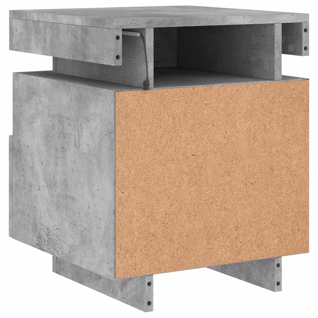 Sengebord Med LED-lys 40x39x48,5 Cm - Billede 7